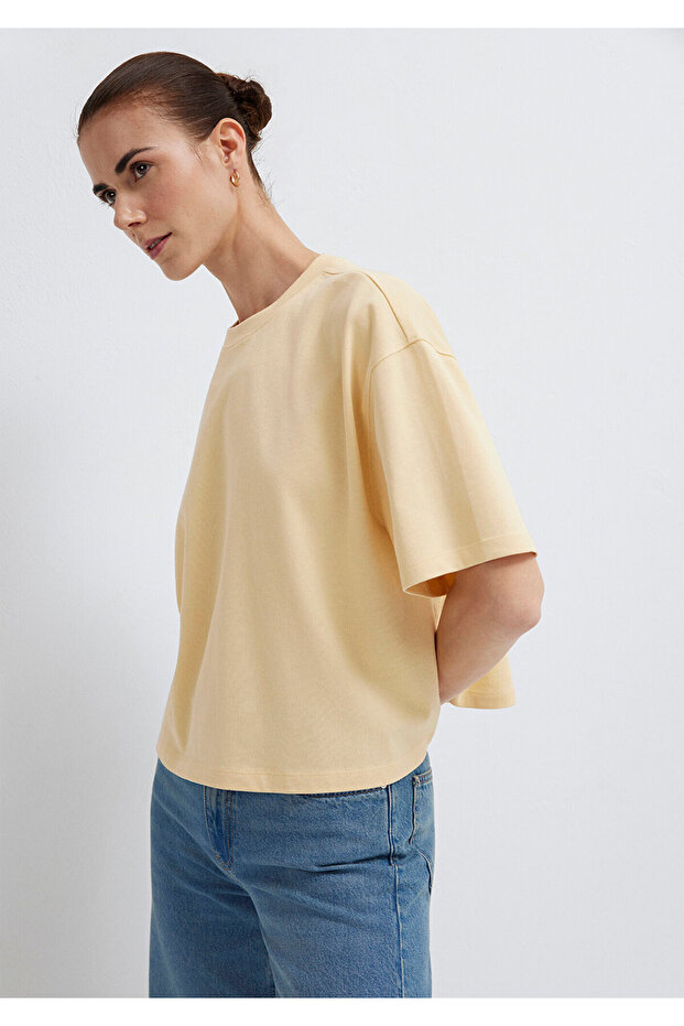 Ecru Basic T-Shirt Oversize / Wide Cut 1614179-70057