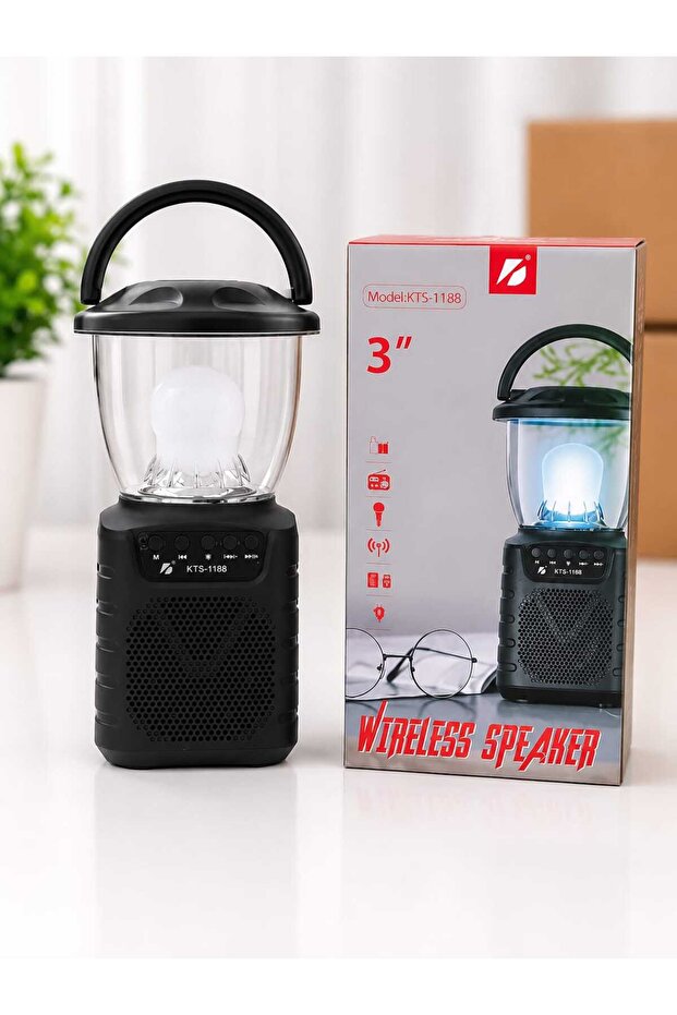 مكبر صوت لاسلكي محمول KTS-1188 مع مصباح LED للتخييم