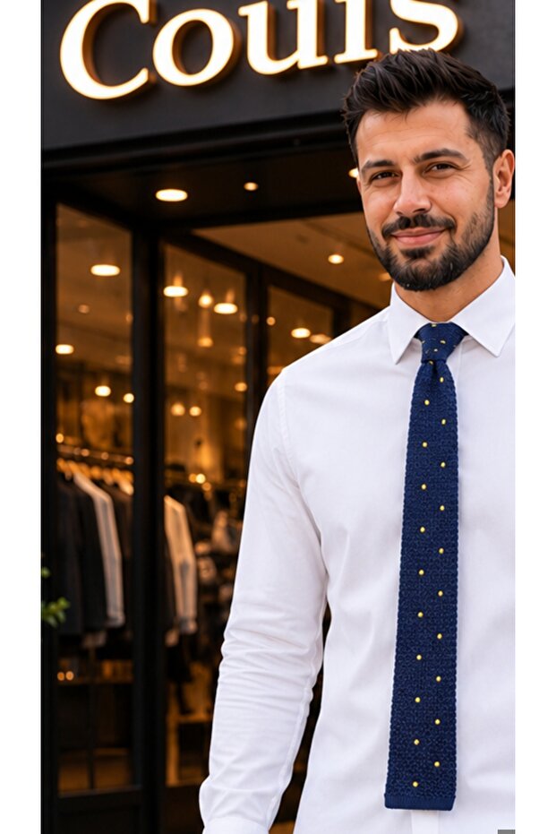 ربطة عنق شبكية منقطة للرجال
