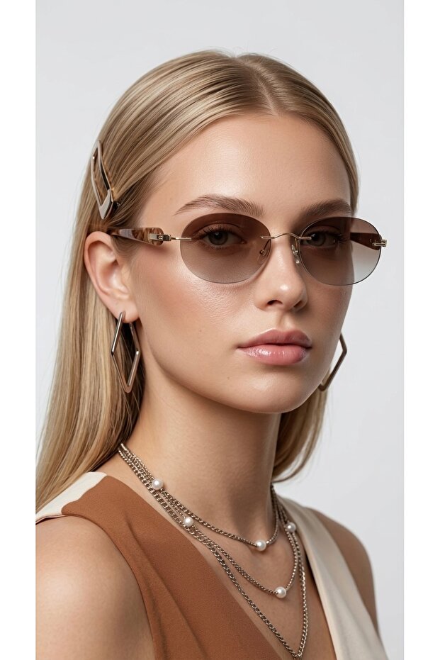 4342 Wooden Handle Brown Sunglasses