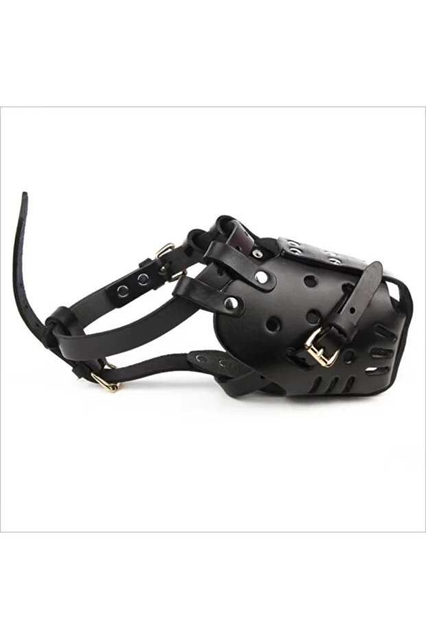 M (20-35kg) Black Leather Pet Dog Basket Mouth Cage German Shepherd Doberman Anti Bite Dog Training