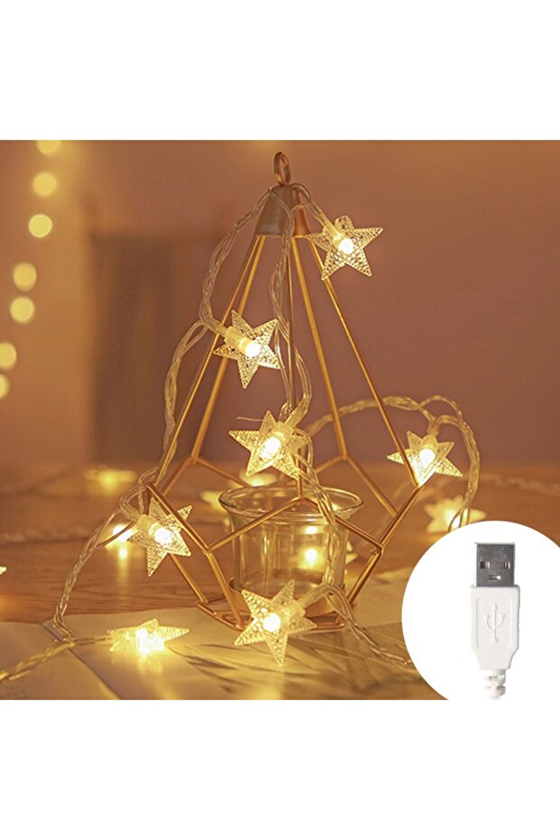 1.5M 10 LED Warm White USB LED Star Fairy Lights Outdoor Chain Lights Garland Bulb String Lights Par