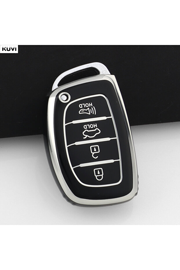4 BTN Black Pink TPU Car Smart Key Case Cover For Hyundai Tucson Santa Fe Rena Sonata Elantra Creta