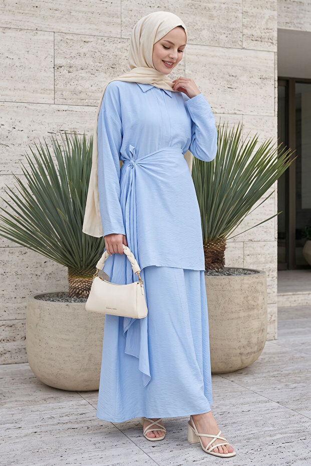 Baby Blue Ayrobin Dress with Tie Waist