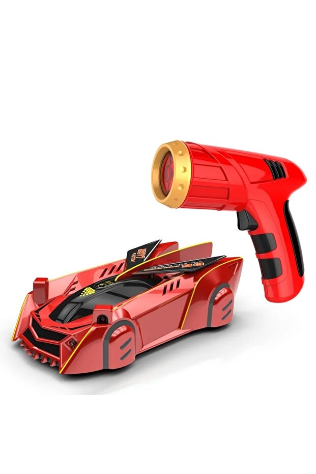 Red 2.4G Anti Gravity Wall Climbing Car Infrared Laser Tracking Remote Control Toy with Vacuum Absor