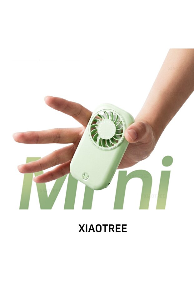 Green XIAOTREE Portable Handheld Small Fan 5-speed Wind 1200mah Battery Capacity Mini USB Rechargeab