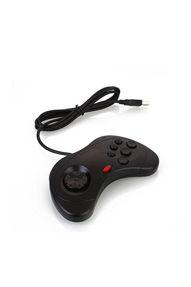منفذ USB أسود لوحدة تحكم Sega Saturn السلكية لنظام Saturn وحدة تحكم الألعاب مع USB Classic G