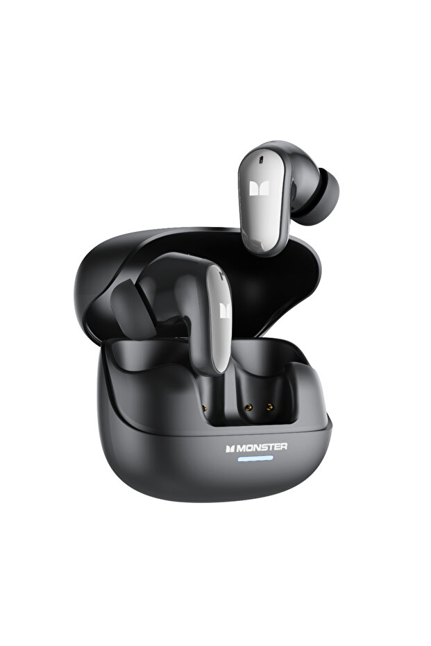 black New Monster MQT52 TWS Wireless Gaming Headset Bluetooth 5.4 HIFI Stereo Music Earphones Talkin