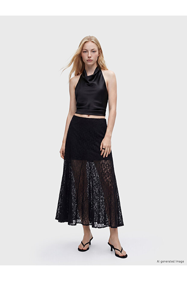 Two Mt Shop Quality Elastic Waist Ruffled Flared Skirt