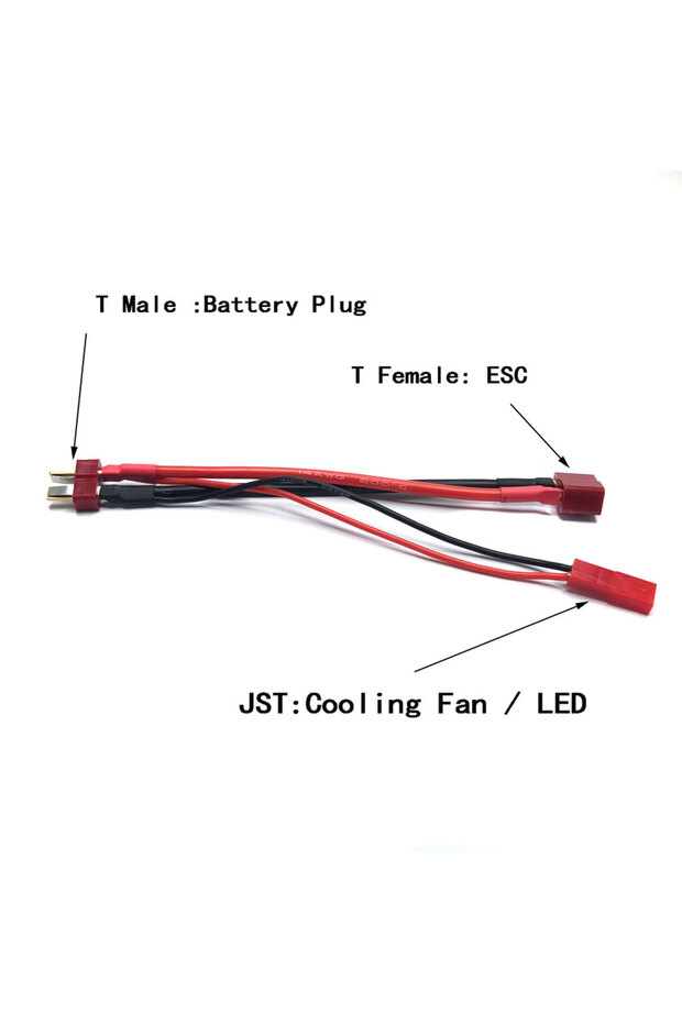 JST Plug RC Car Parts Battery Cooling Fan LED Power Cable for Wltoys 144001 124018 Traxxas TRX-4 D90