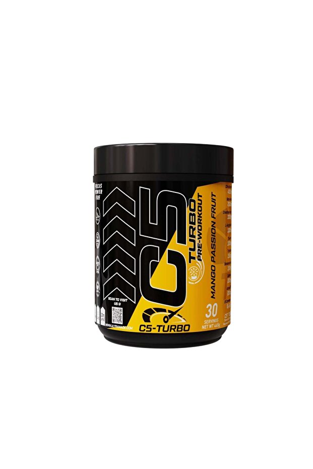 Turbo Pre - Workout Powder - Mango Passion Fruit - Focus, Endurance & Performance Support - 30