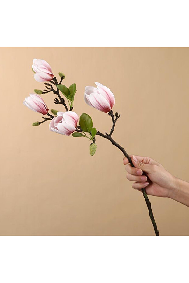 1 pc Pink Artificial Silk Magnolia Flower Outdoor Yard Wedding Bridal Bouquets Diy Decorative Prop H