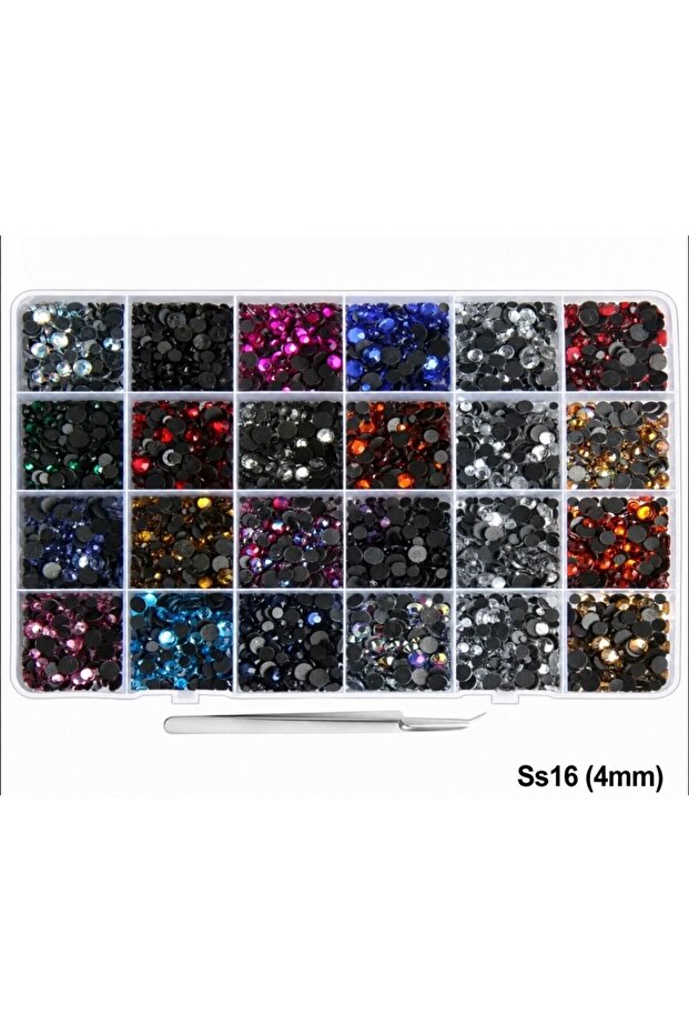 Bedazzling Kit 4800 Pieces Hotfix Iron-On Stones Ss16 (4mm) with Tweezers as a Gift