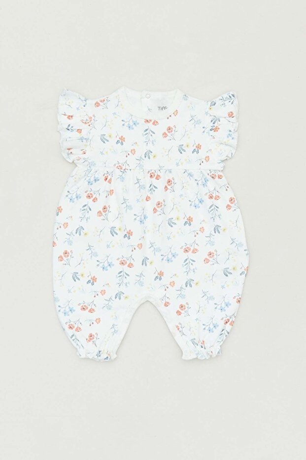 Floral Sleeve Ruffle Girls' Jumpsuit