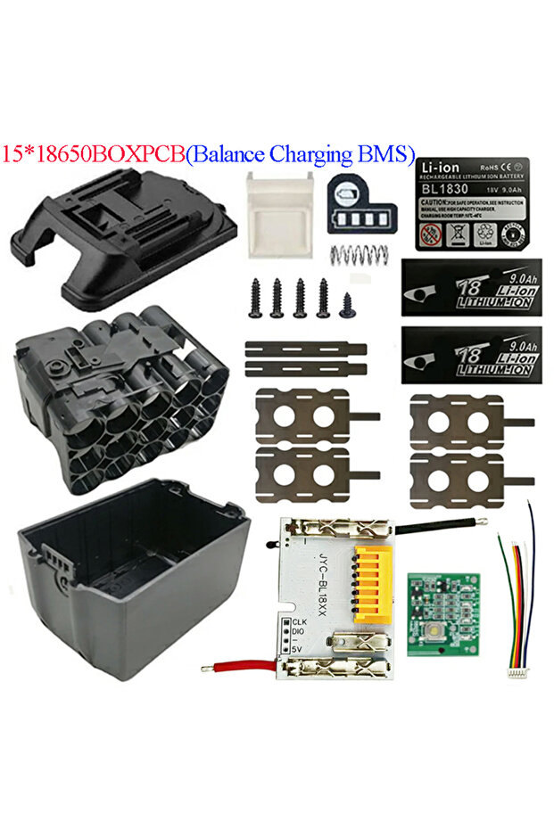 BL1890BBOXPCB BL1890 15X18650 علبة بطارية ليثيوم أيون BMS لوحة دائرة شحن متوازنة PCBA