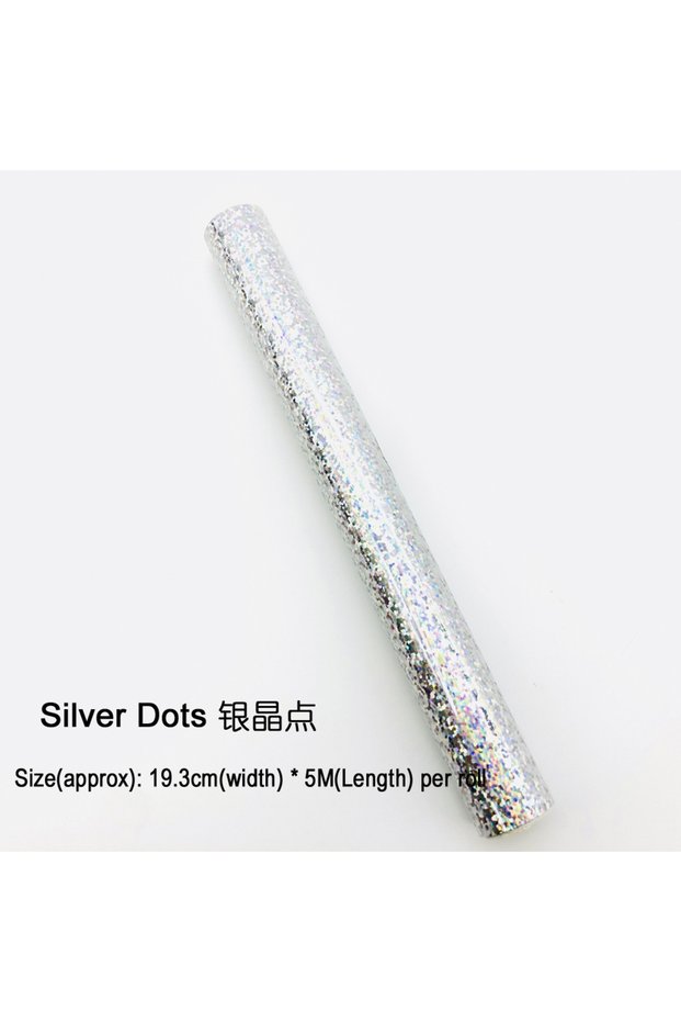 Silver Dots 5M(Length)X19CM(Width) Toner Reactive Foil Film,PVC Tube Packing,Can Use With Laminator,