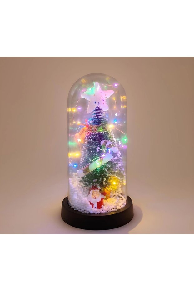 New year's themed lighted decorative glass lantern alk5077