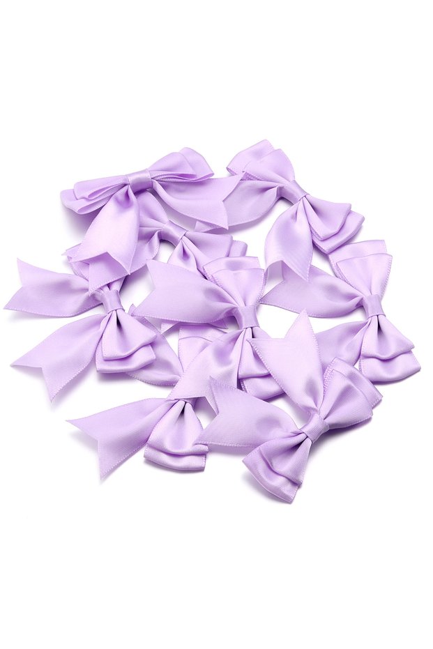 6cmx7cm Light Purple 10pcs/lot Satin Ribbon Bows Cute Colourful Dacron Double Layer Bowknot Bow Flow