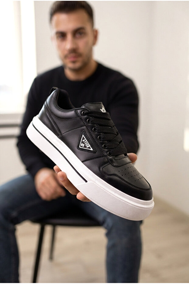Zrk-04 high quality premium thick sole black white orthopedic men's sneakers