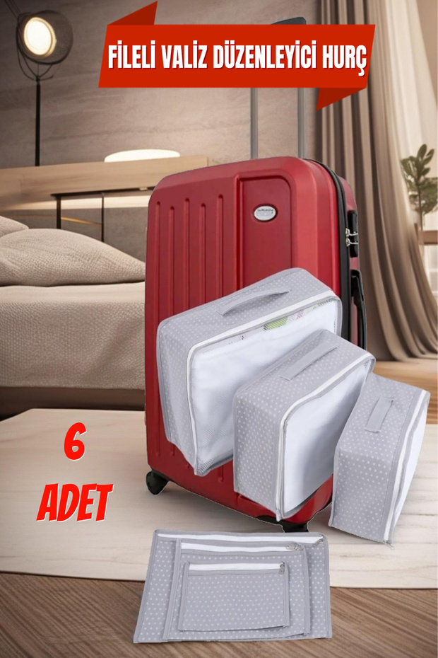 6 Pieces Mesh Luggage Organizer Set