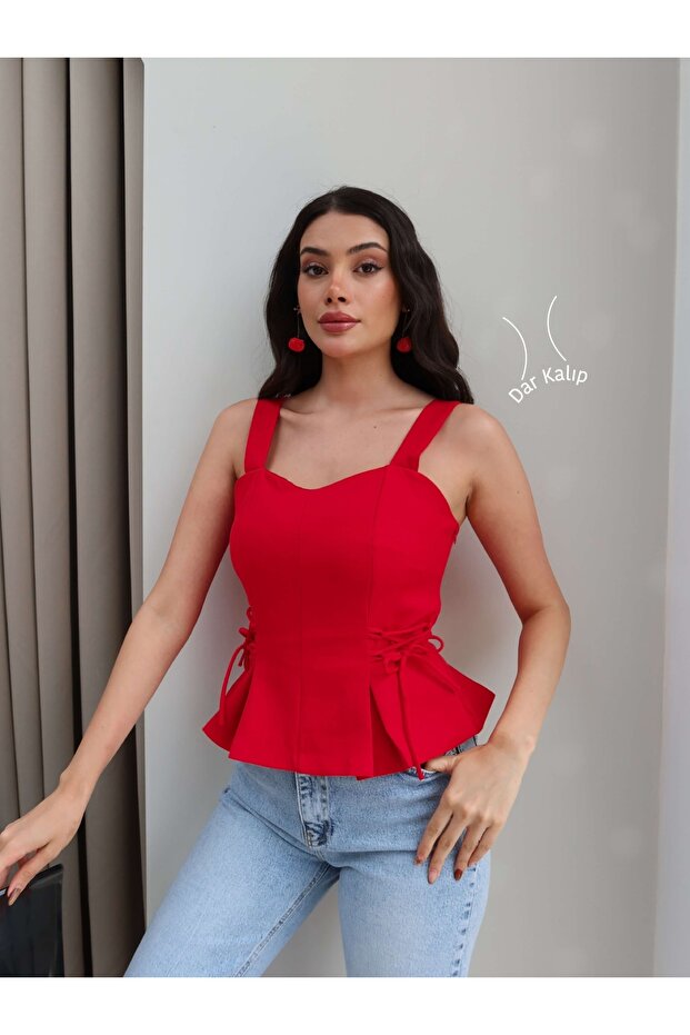 Pleated Waist Tie Blouse