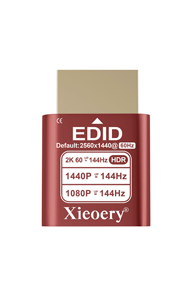 قابس HDMI وهمي بدون رأس بدقة 2K وتردد 144 هرتز مع تقنية HDR، محاكي EDID بدقة 2560×1440، شاشة افتراضية بتردد 60-144 هرتز