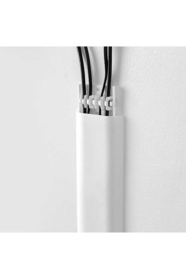 WHITE Hide Wall Cable Management Cover Self Adhesive Wire Cable Organizer Conceals Wall Raceway Wall