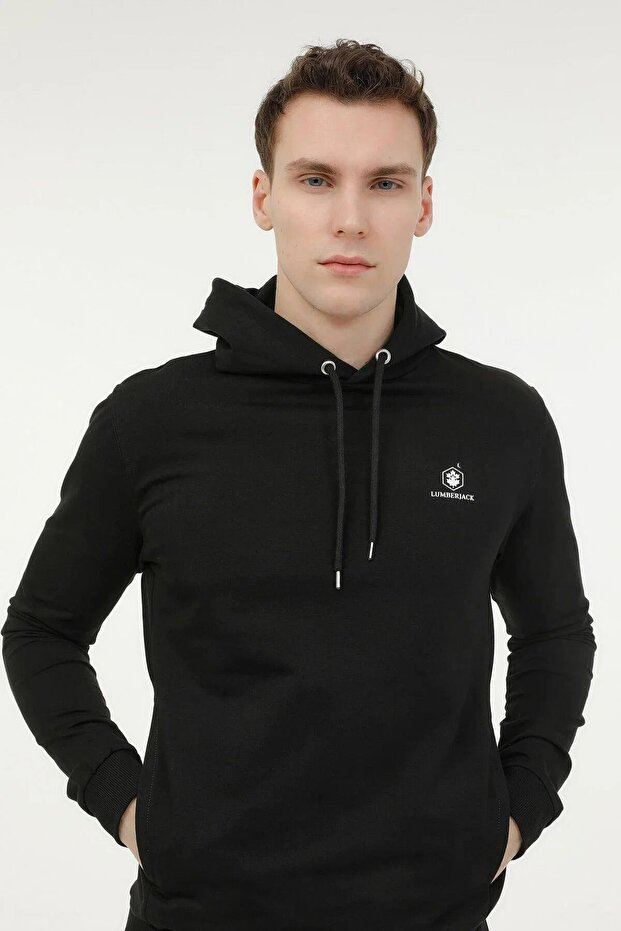 3w M-sn73 Basic Hoodie 3pr, crna, M
