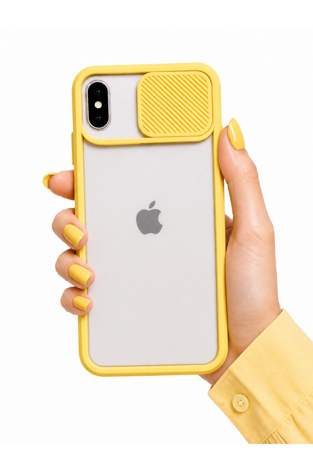 iPhone XS 6.5 Compatible Case Camera Slider Matte Back Surface Color Frame Lens Cover
