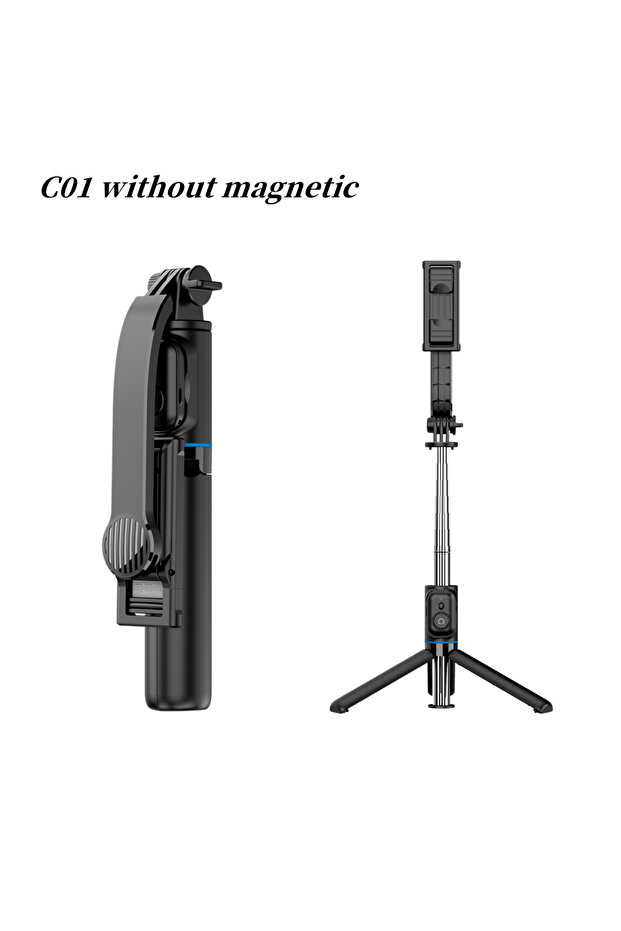 C01 NO Magnetic Wireless Selfie Stick Tripod Stand with Magnetic Bluetooth Remote Extendable Tripod