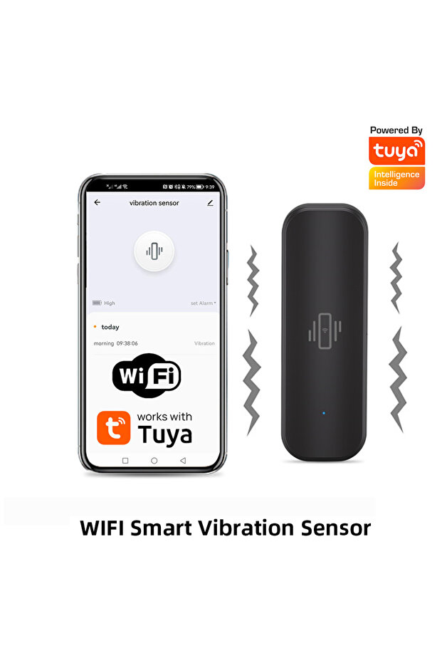 مستشعر اهتزاز WiFi أو Zigbee لحماية أمن المنزل من خلال تطبيق Tuya Smart Life، جهاز تحكم عن بعد في الوقت الفعلي