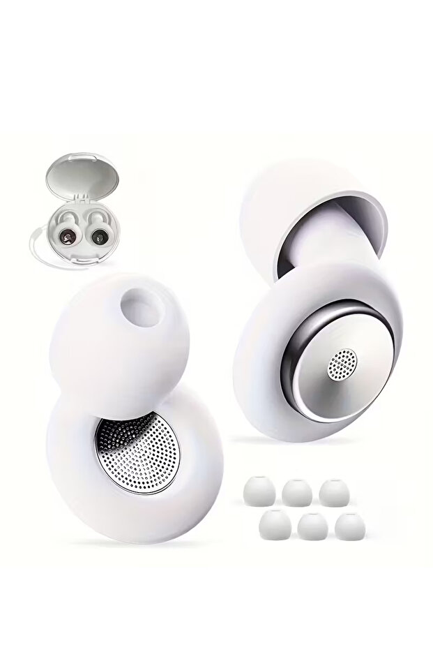 HT001-white 45-49dB Sound Insulation Sleeping Earplugs Soft Silicone Anti Snore Noise Reduction Ear