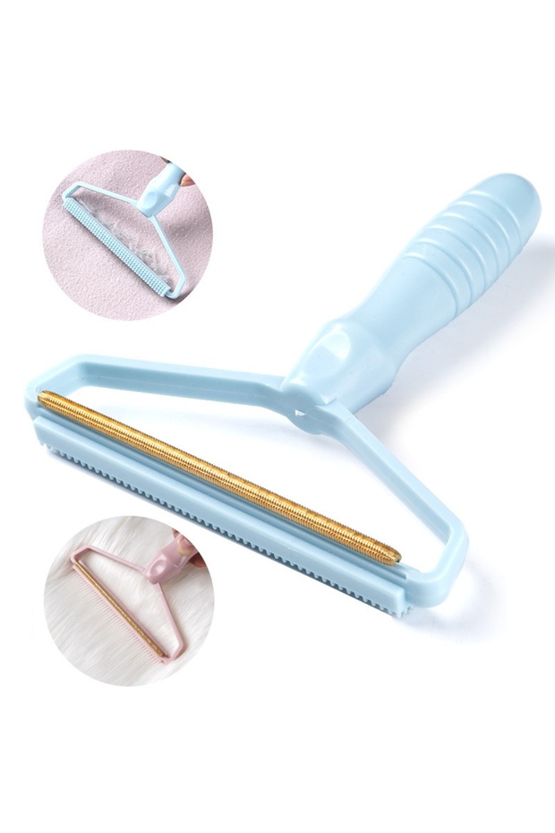 Blue Portable Manual Pet Hair Removal Brush - New Cat Wool Dog Hair Remover Animal Hair Brushes Comb