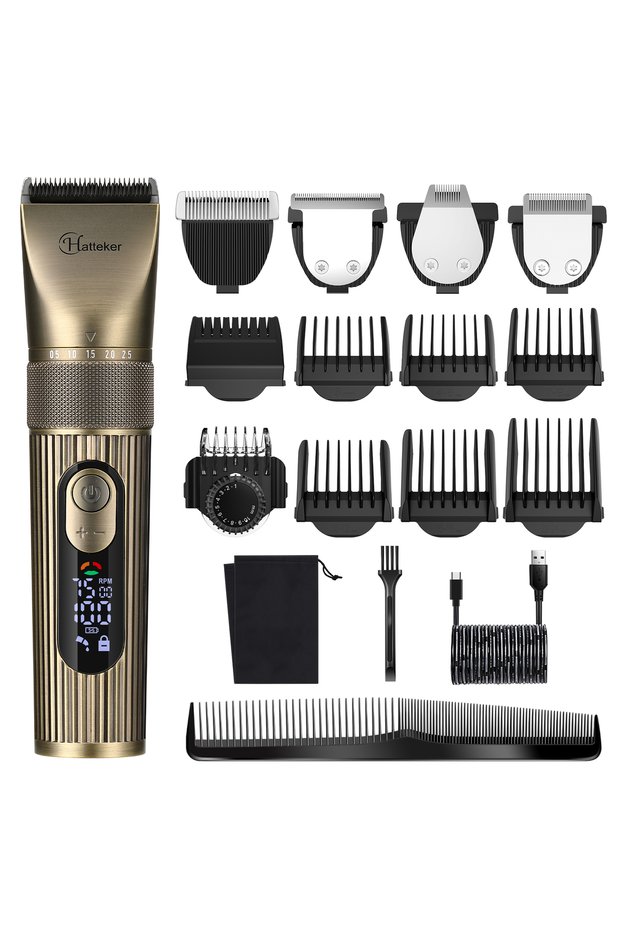 HT-6079 Hatteker Electric Hair Clipper Set Ceramic Blade Hair Trimmer for Men Charging Base Hair Cut