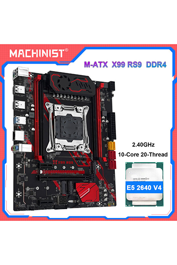 Motherboard+CPU MACHINIST X99 RS9 Motherboard , Optional LGA2011-3 Xeon E5 2640 V4 CPU and DDR4 16GB