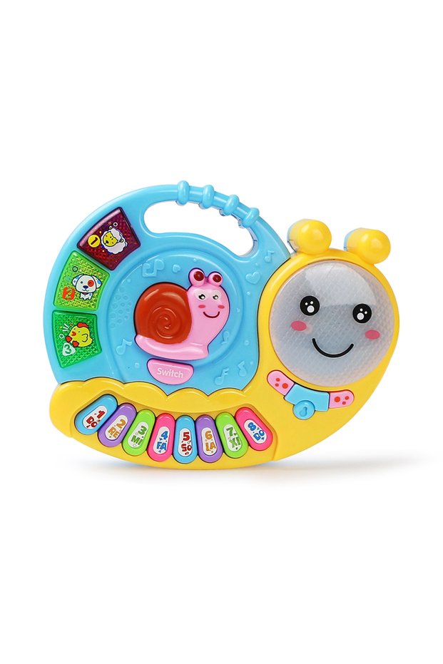 A Blue Kid Cartoon Piano Keyboard Game Electronic Multifunctional Toy Animal Sound Flashing Light Ba