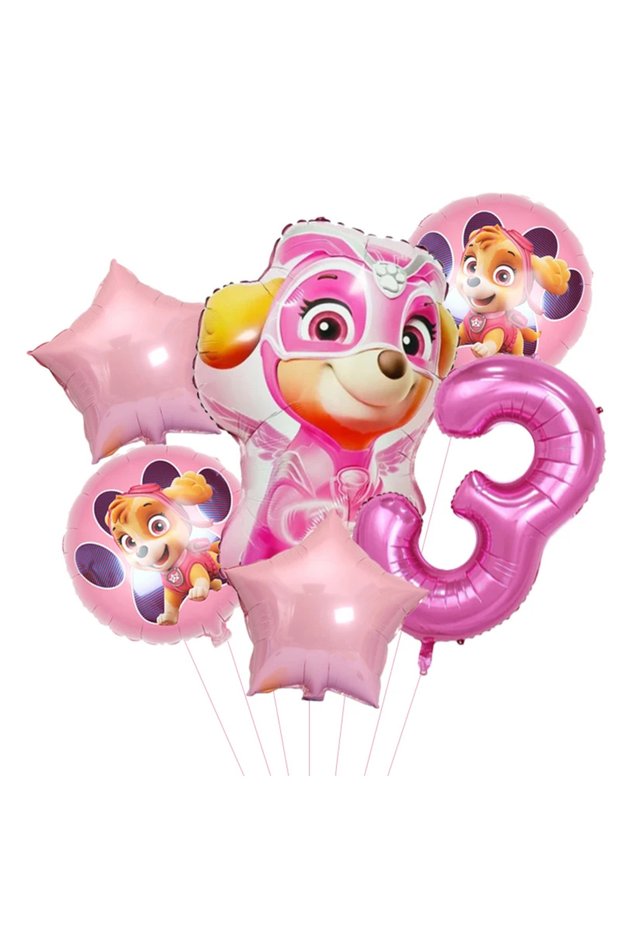6pcs 6 pcs 6Pcs Theme Children's Birthday Balloon Set Chase Skye Cartoon Dog P
