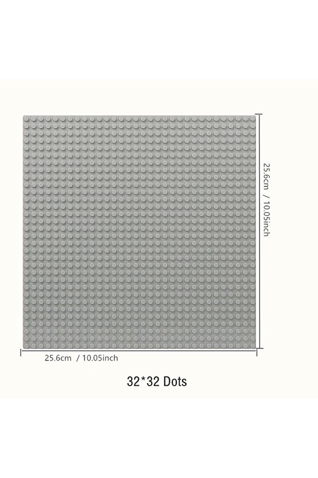لوحة أساسية رمادية 32×32، 16×32، 16×16 نقطة، لوحة بلاستيكية كلاسيكية للبناء والتركيب DIY