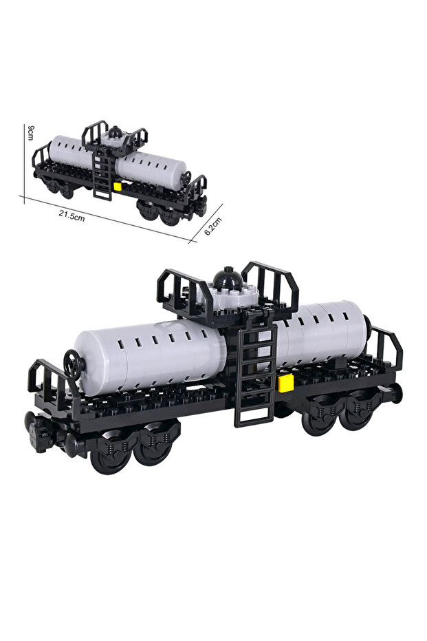 FJJT018 MOC City Creative Low Deck Railway Freight Train Collection Rail Building Block Brick DIY Te
