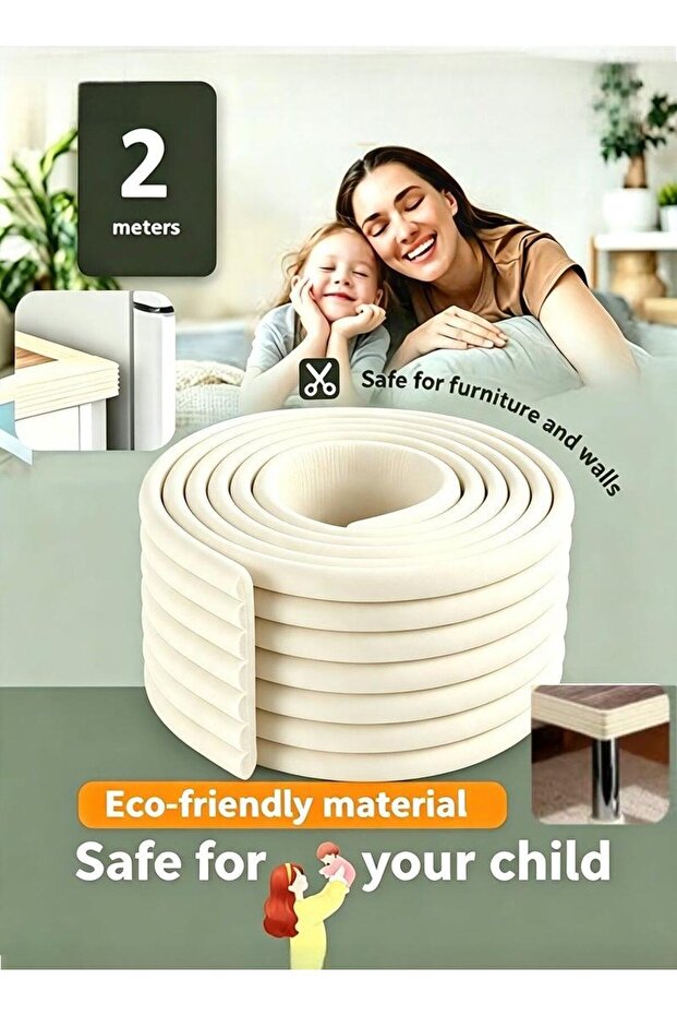 2m Nbr Foam Anti Collision Edge Protector Strip Self Adhesive Table Corner Guard Soft Flexible