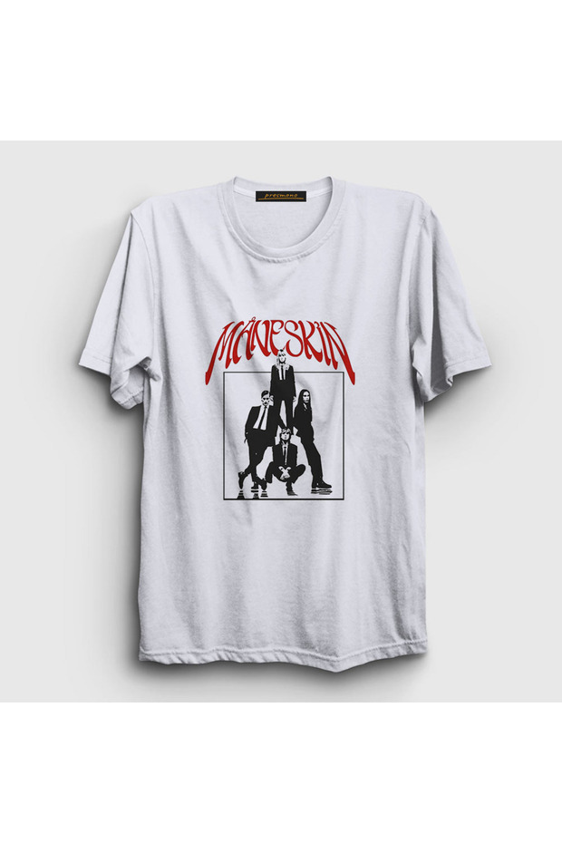Unisex White Cover Band Maneskin T-shirt356878tt