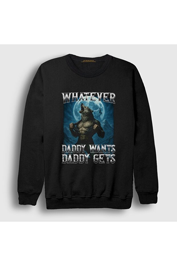 سويت شيرت أسود للجنسين من نوع Whatever Daddy Wants Daddy Gets Kurt Wolf 620857tt