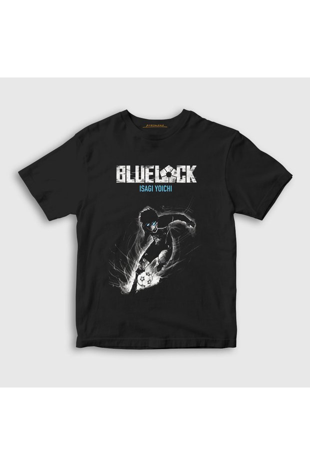 Unisex Kids Black Isagi Yoichi Football Soccer Anime Bluelock T-Shirt 447862Tt
