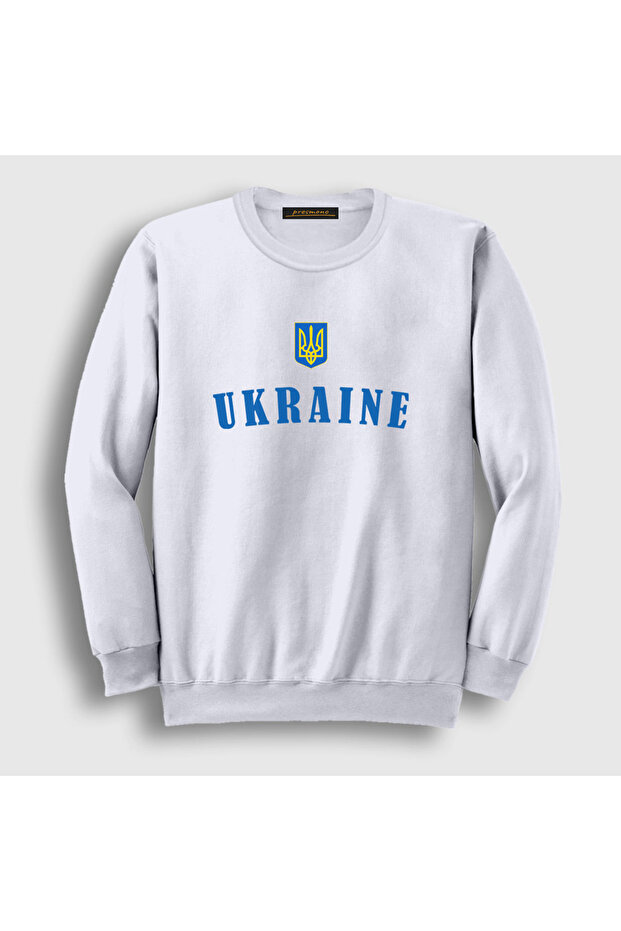 Unisex White Trident Coat of Arms Ukraine Ukraine Sweatshirt 563241Tt