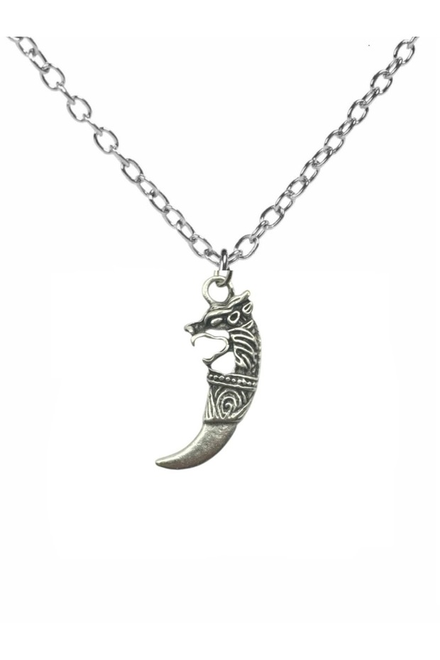 Unisex Necklace with Wolf Tooth Figure – 60 cm Chain, Symbol of Wild Spirit and Protection