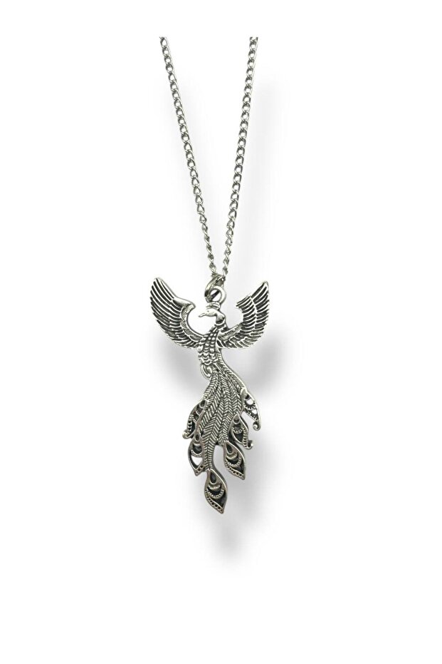 Unisex Necklace with Emerald Bird Figure – Meaningful and Mythological Jewelry with 60 cm Chain Product Description: