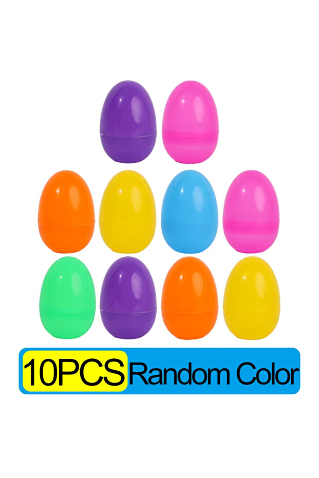 10Pcs Fillable Easter Eggs Opening Empty Plastic Egg Toys Colorful Candies Gift Packaging Boxes East