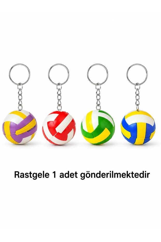 Mini Volleyball Ball Keychain Colorful Silicone Sports Bag and Key Accessory