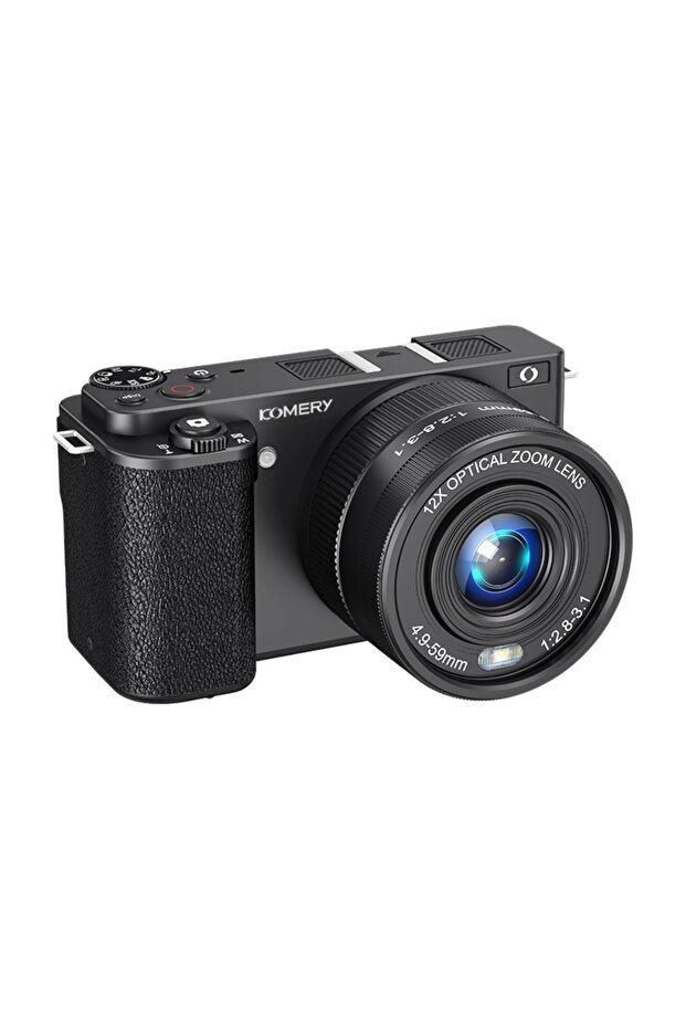 No TF Card black 12X Optical Zoom 4K 64MP Digital Selfie Camera Flip Screen Vlog Camcorder Video Rec