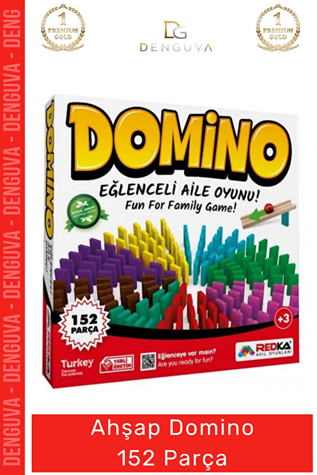 # Toy Colorful Educational Intelligence Developing Children's Activity Set Design Wooden Domino 152 Piece Game